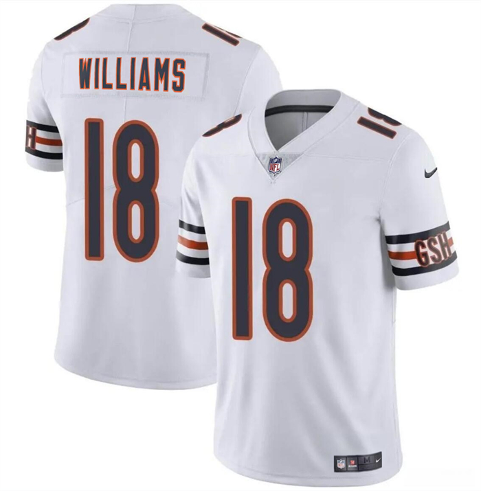 Youth Chicago Bears #18 Caleb Williams White 2024 Draft Vapor Football Stitched Jersey
